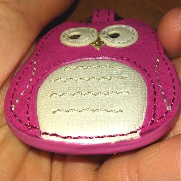 ☆L@@K☆Rare~NWT~Large Genuine Leather 🦉 OWL Keychain/Fob/Keyfob Collectible - Picture 5 of 14